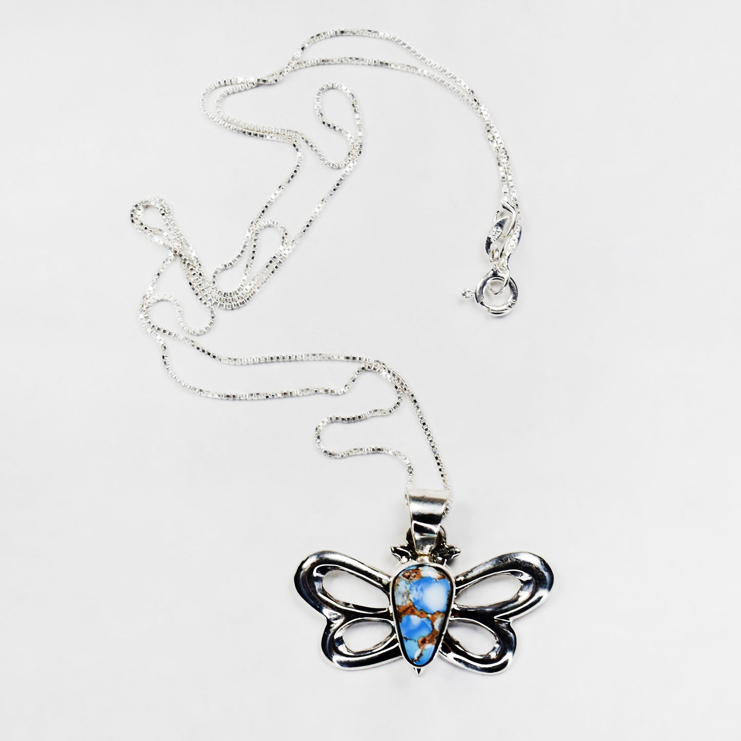 Larimar Butterfly Cutout Necklace