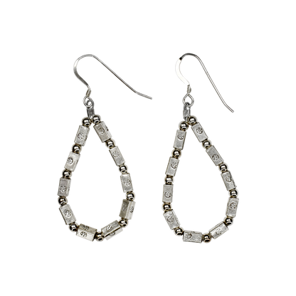 Fine Silver Loop Earrings with Karen Hill Tribe Bloom Bars