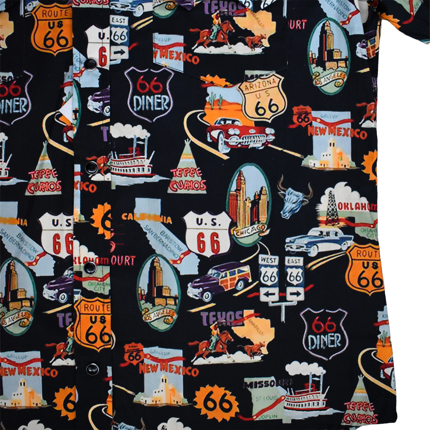 Rockmount Men's Route 66 Print Short Sleeve Western Shirt