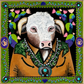Fringe "Bull in Bloom" by Elizabeth Dryden Silk Wild Rag