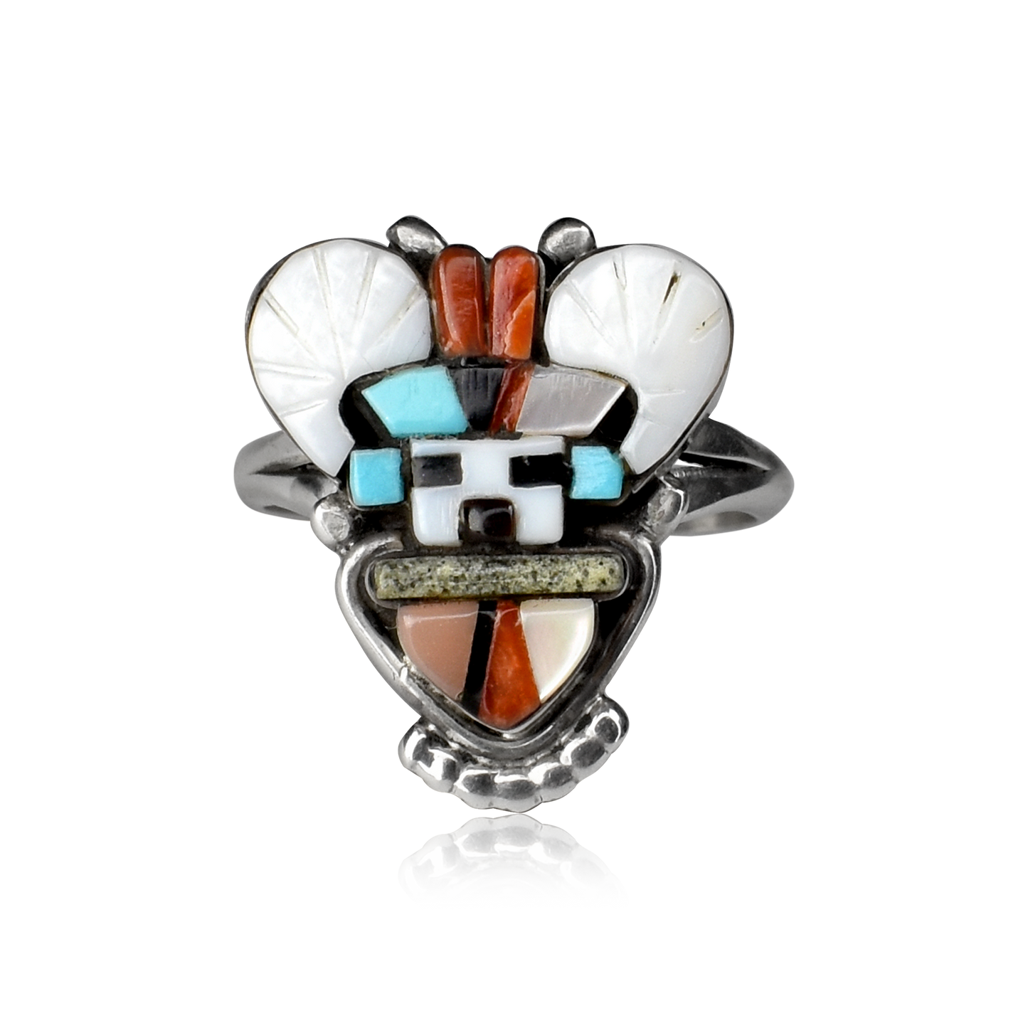 Multi-Stone Kachina Head Ring by Cachini