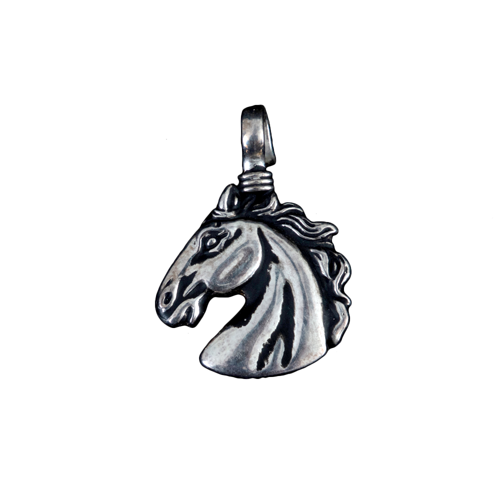 Coreen Cordova Silver Horse Head Pendant