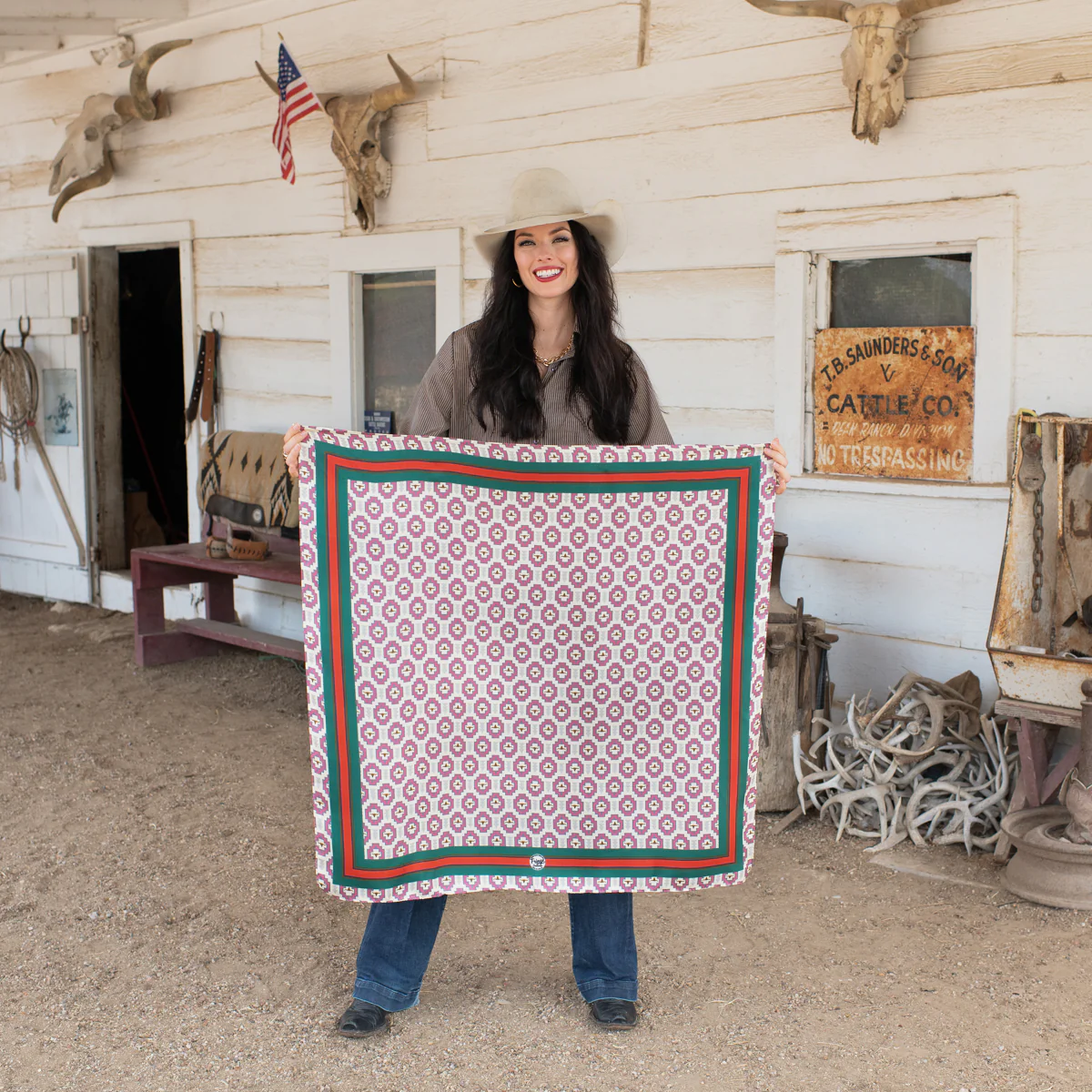 Fringe "Stuck Up Steer" Silk Wild Rag
