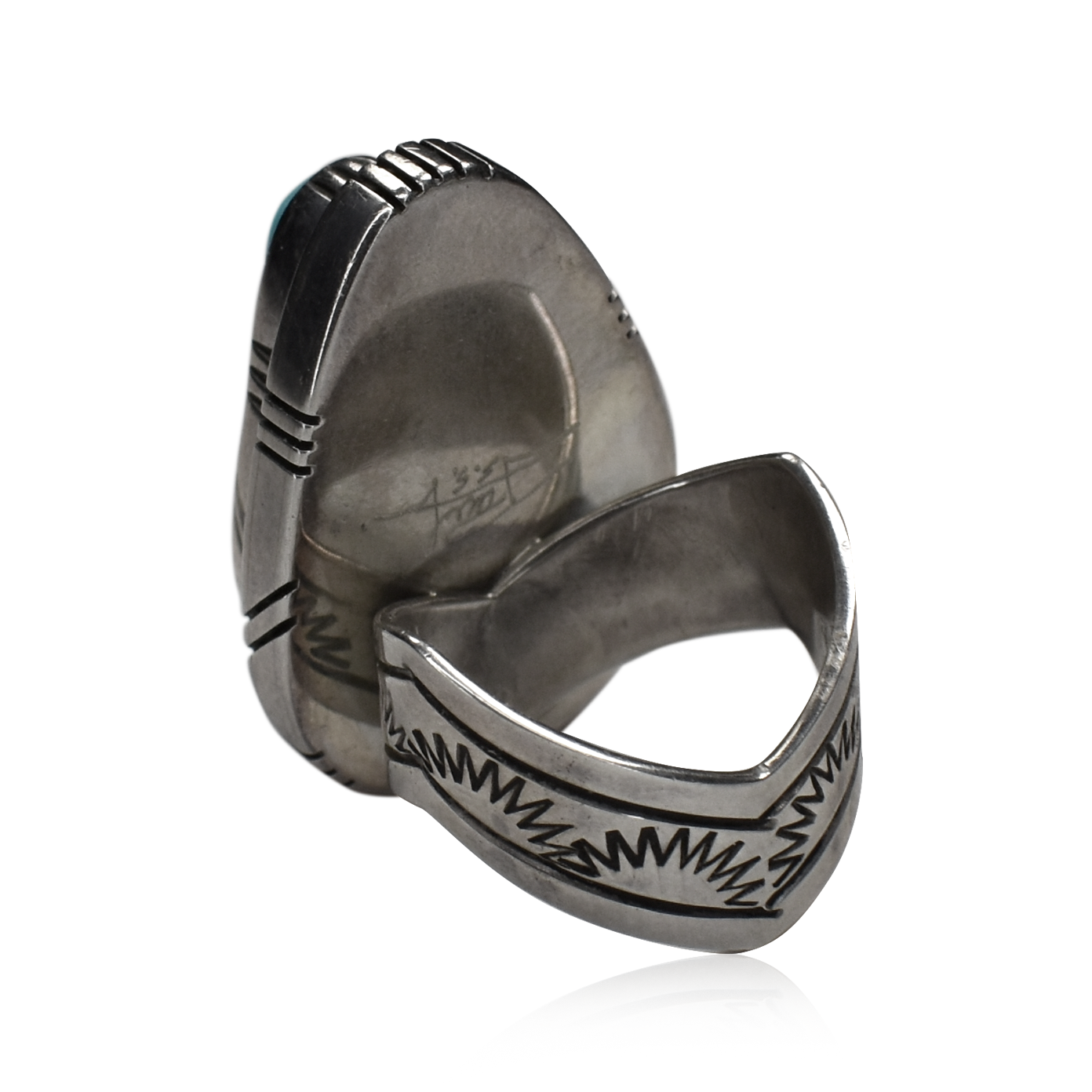 Sleeping Beauty Turquoise Sunrise Band Bezeled Vintage Ring