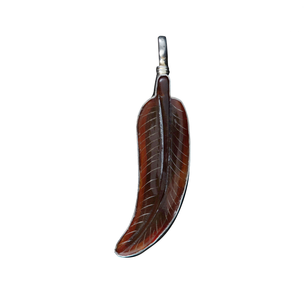 Coreen Cordova Medium Horn Feather Pendant