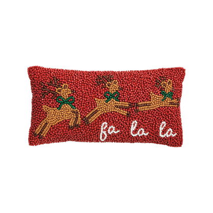 Beaded Cotton Christmas Mini Pillow