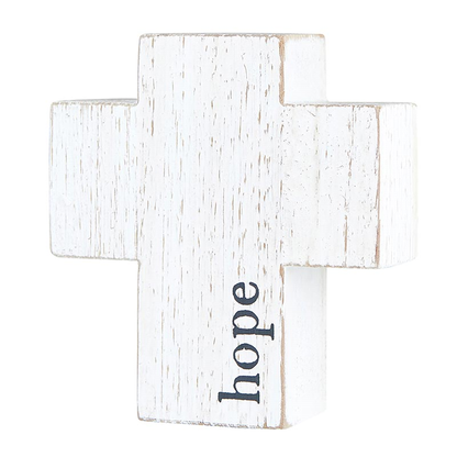 4" White Wooden Cross