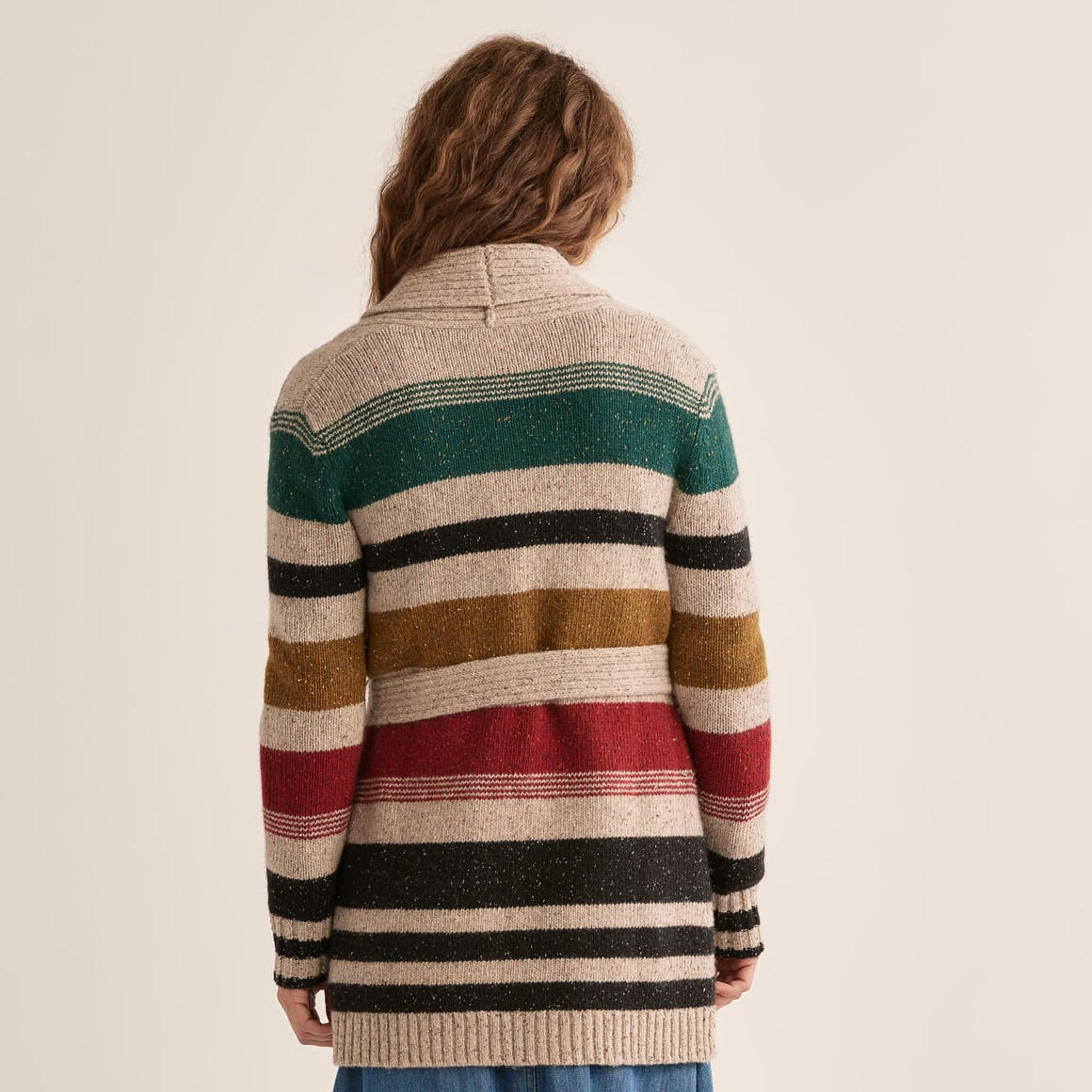 Pendleton Women's Camp Stripe Cardigan - Ivory Stripe Multi