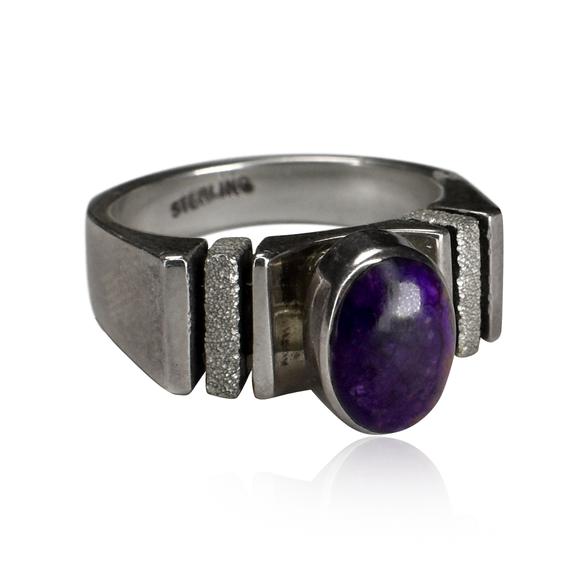 Sugilite Strata Sandcast Fusion Ring by George and Nusie Henry