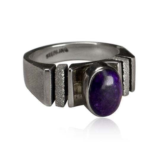 Sugilite Strata Sandcast Fusion Ring by George and Nusie Henry