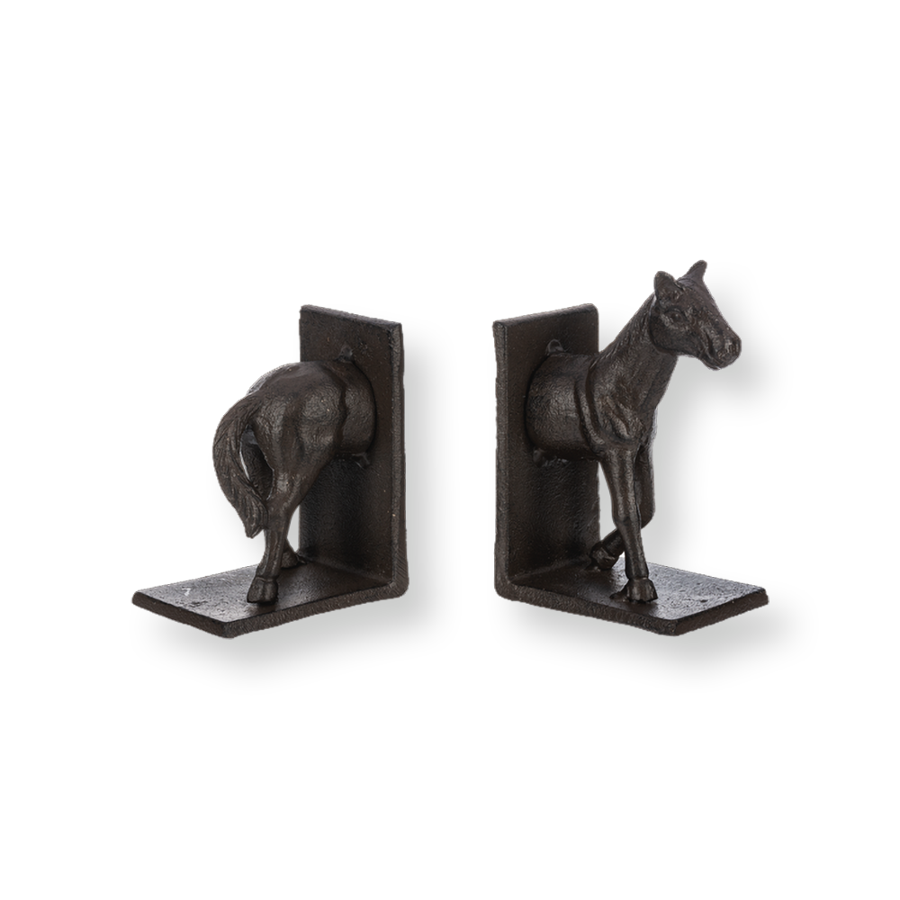 Cast Iron Horse Bookends - Set of 2
