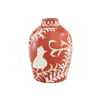 Hand-Painted Terracotta Vase