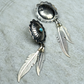 Concho Earrings with Feather Dangles & Sleeping Beauty Turquoise Inlay