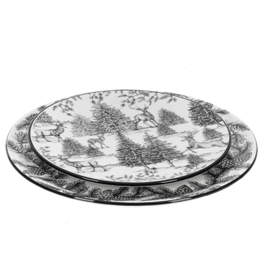 Winter Frost Toile Dinner Plates