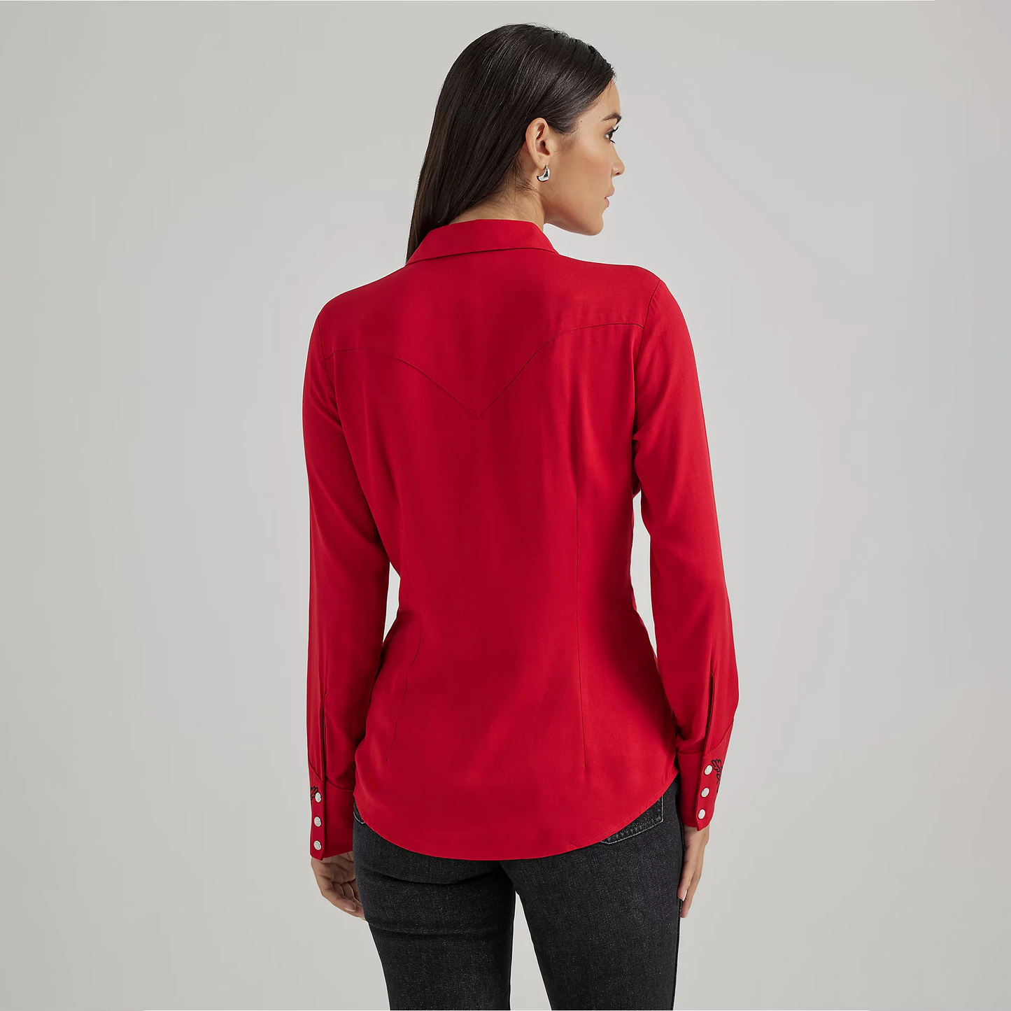 Wrangler Women's Embroidered Western Yoke Shirt - Siren Red