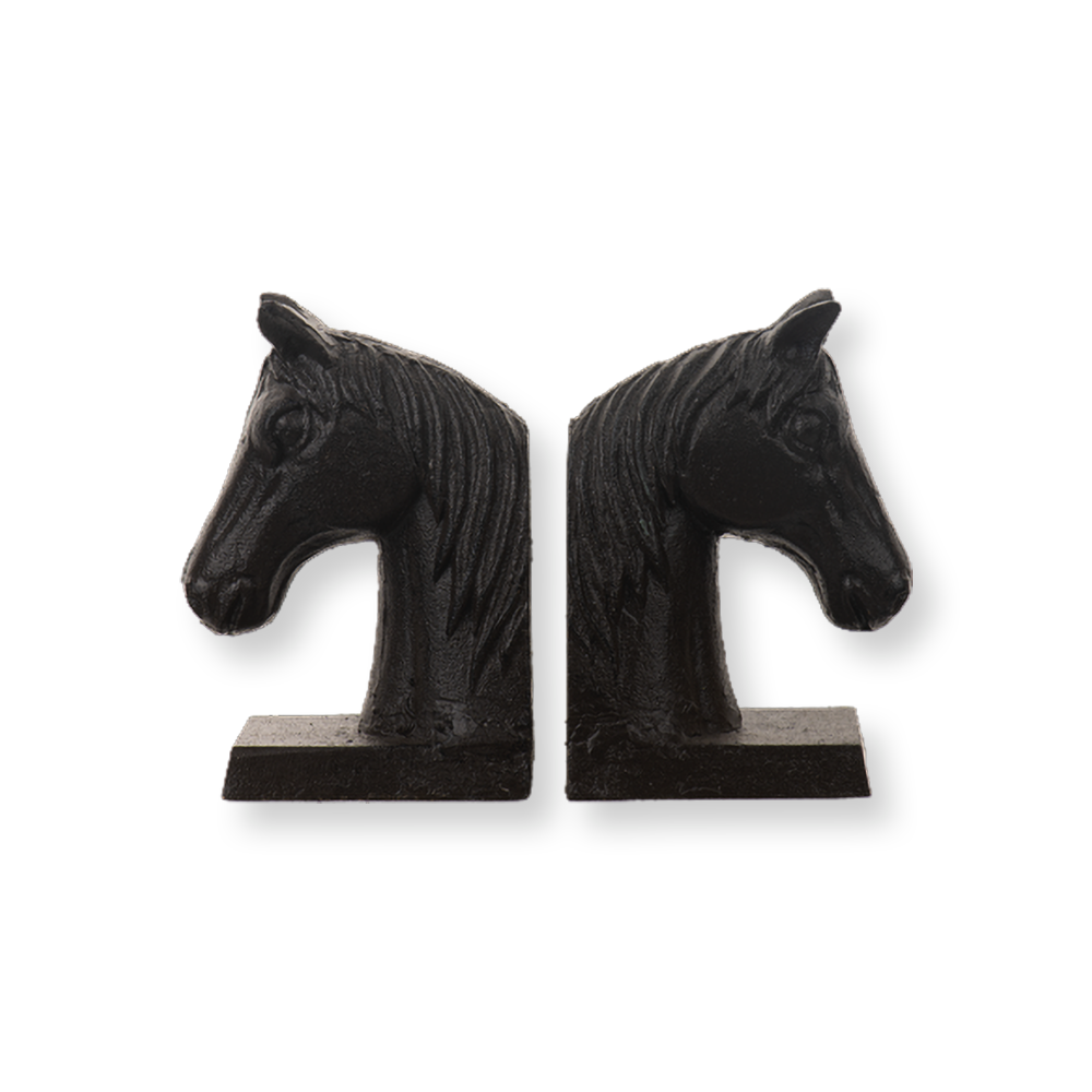 Cast Iron Horse Head Bookends - Set of 2