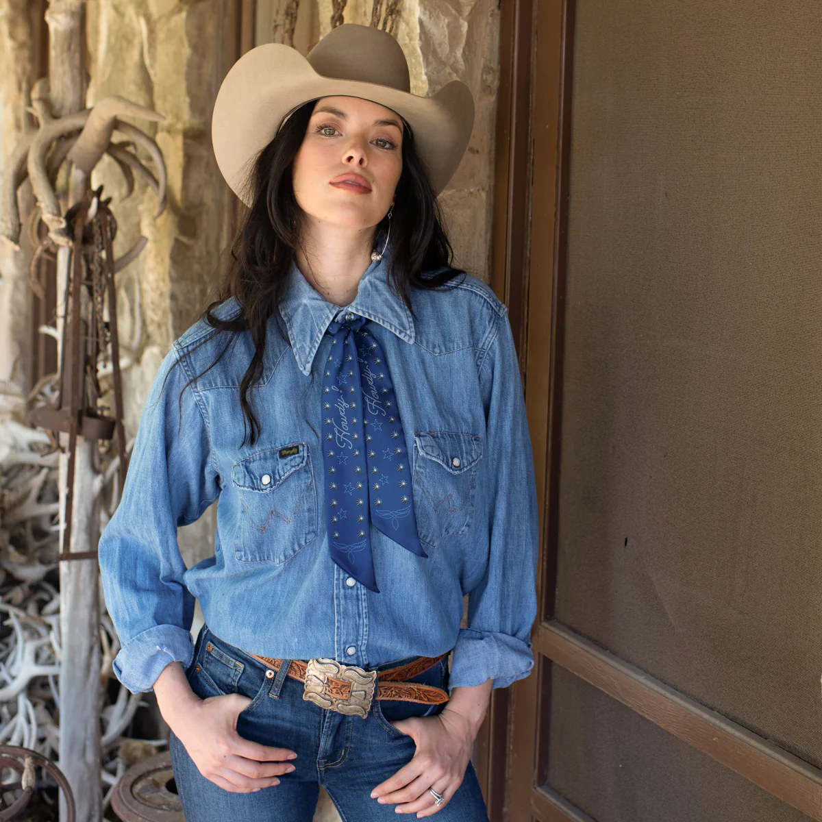 Fringe "Howdy" Silk Twilly