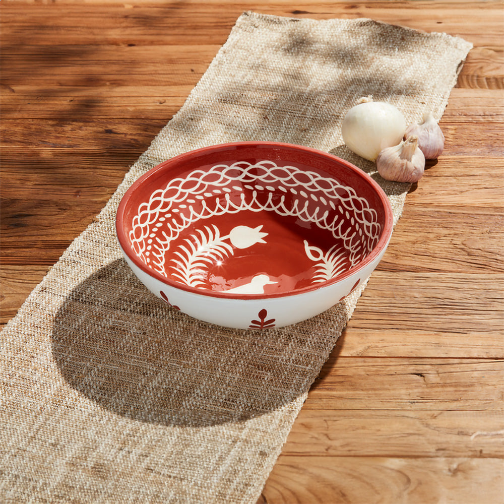 Hand-Painted Terracotta Bowl