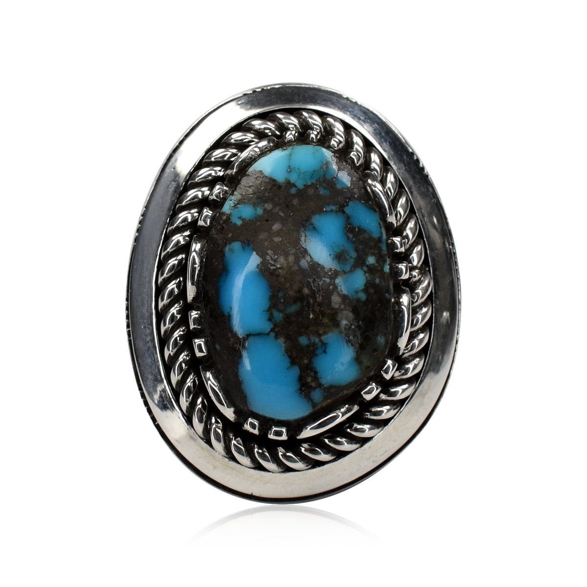 Bisbee Turquoise Stack Mount Ring by Toney Mitchell
