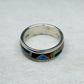 Studio GL Abstract Blue Opal Inlay Band Ring