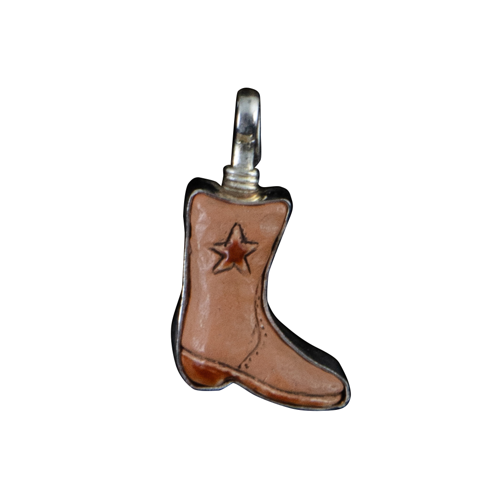 Coreen Cordova Light Brown Star Boot Resin Pendant