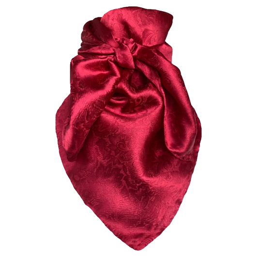 Red Jacquard Silk Wild Rag