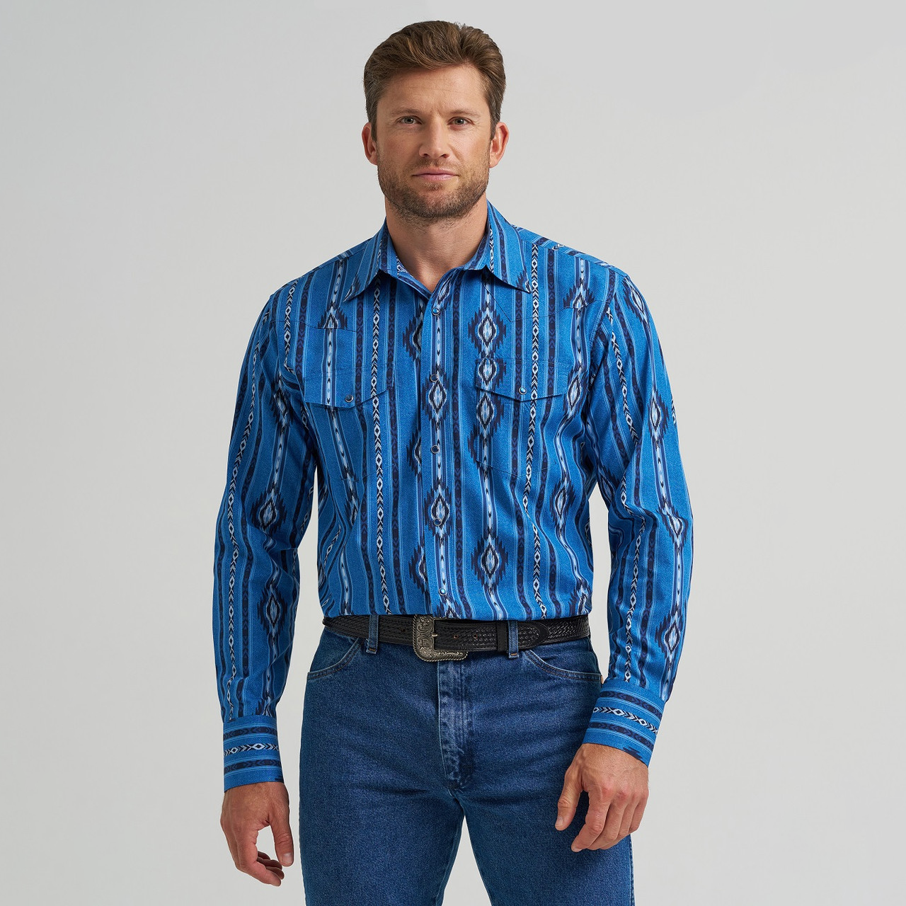 Wrangler Men's Checotah Long Sleeve Western Snap Shirt