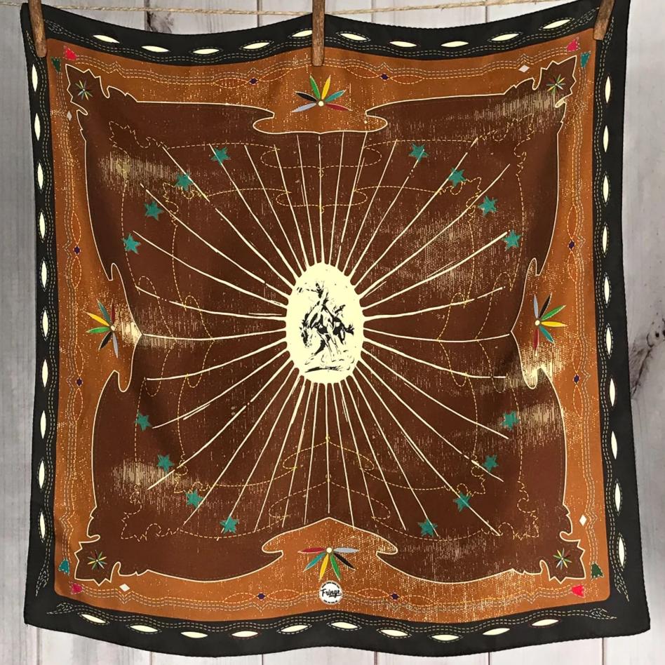 Fringe "Western Yoke" Silk Wild Rag