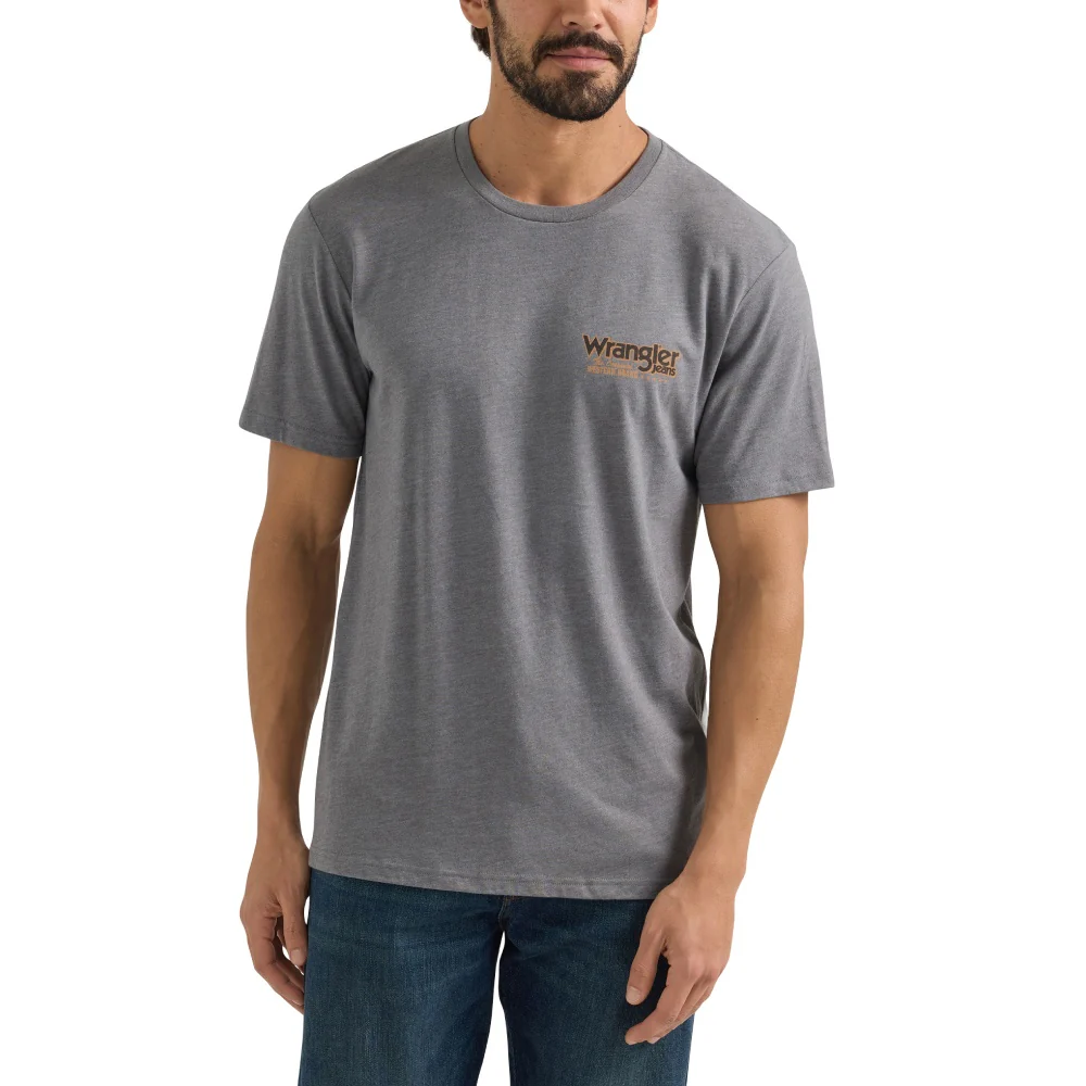 Wrangler Men's Cowboy Tested Graphic Short Sleeve Tee - Grey Heather