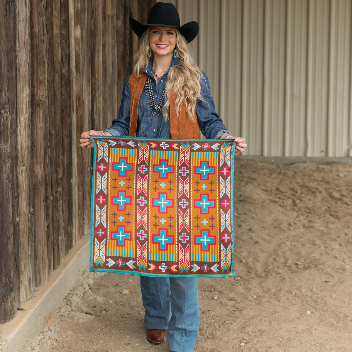 Fringe "Earthwork" Silk Wild Rag
