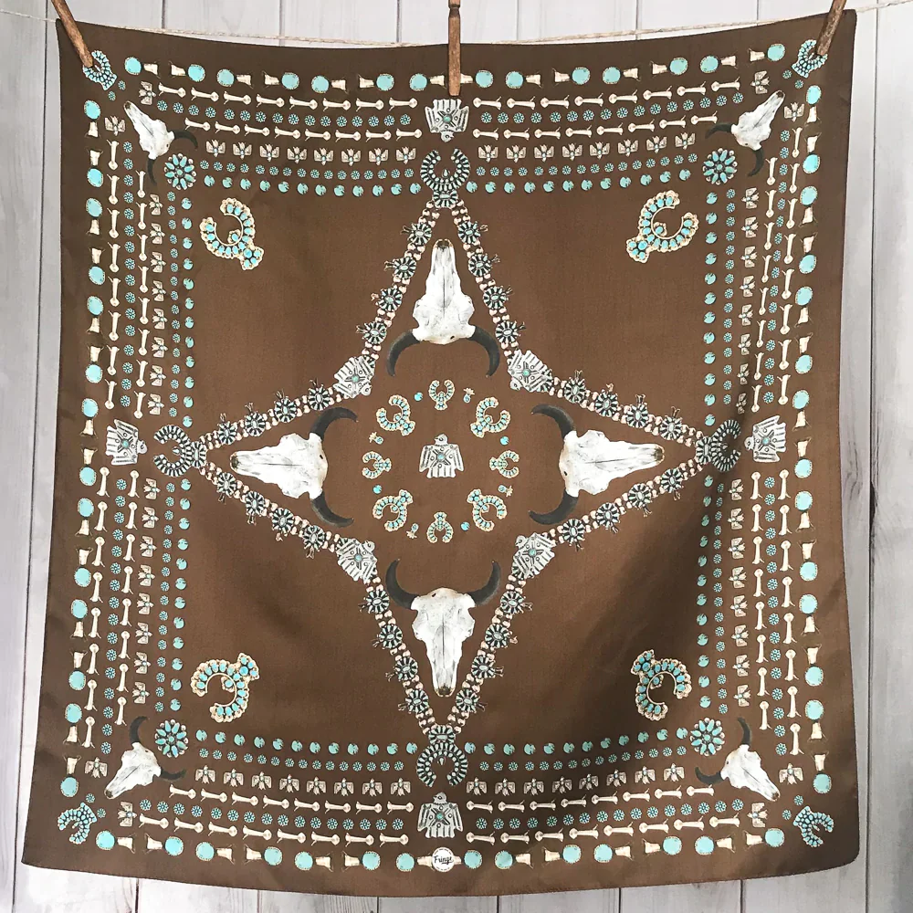 Fringe "Squash Blossomed" Silk Wild Rag