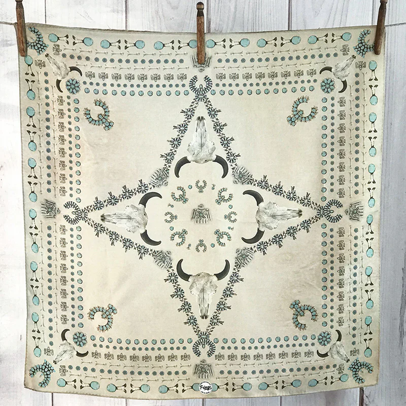 Fringe "Squash Blossomed" Silk Wild Rag