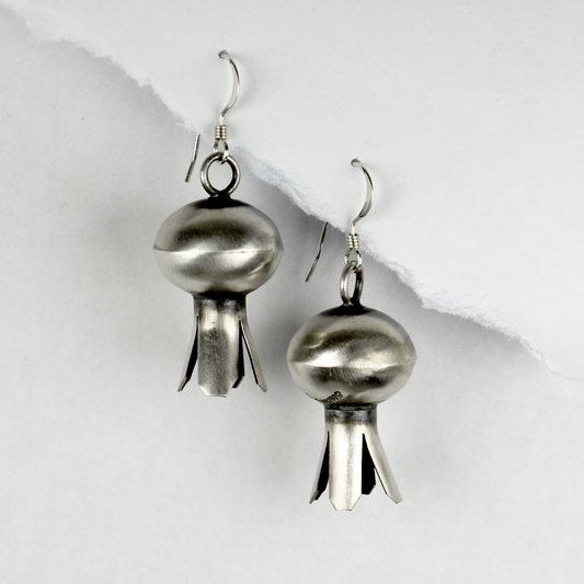 Sterling Silver Squash Blossom Earrings by Monica Smith