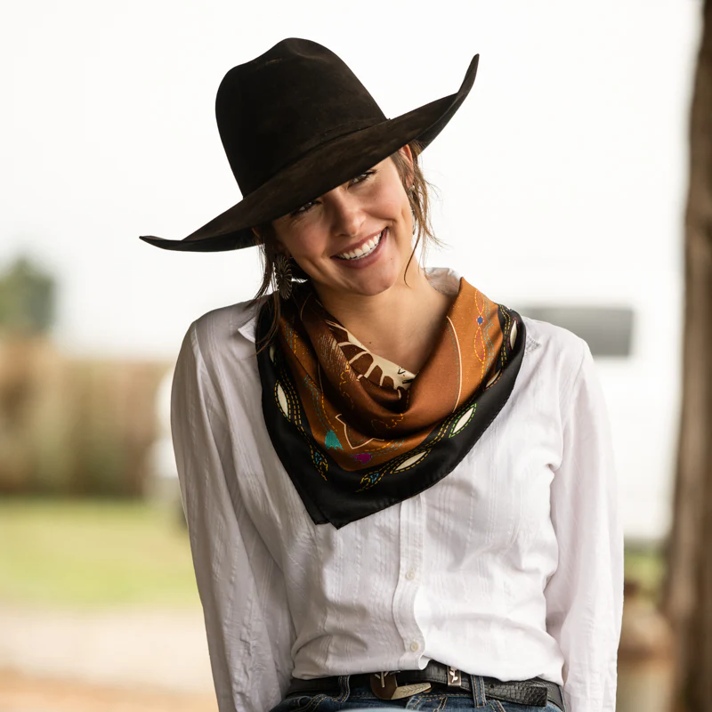 Fringe "Western Yoke" Silk Wild Rag