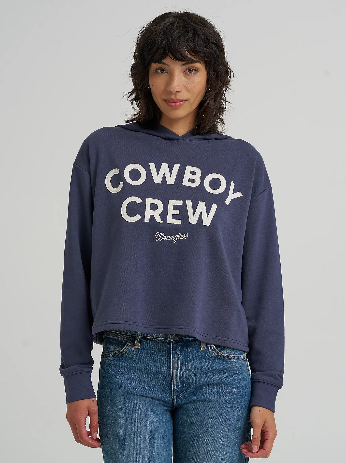 Wrangler Women's Cowboy Crew Cropped Hoodie
