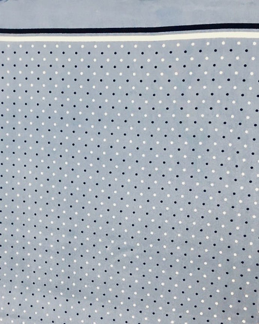 Slate Blue Cowboy Multi Polka Dot Silk Wild Rag - 34.5"