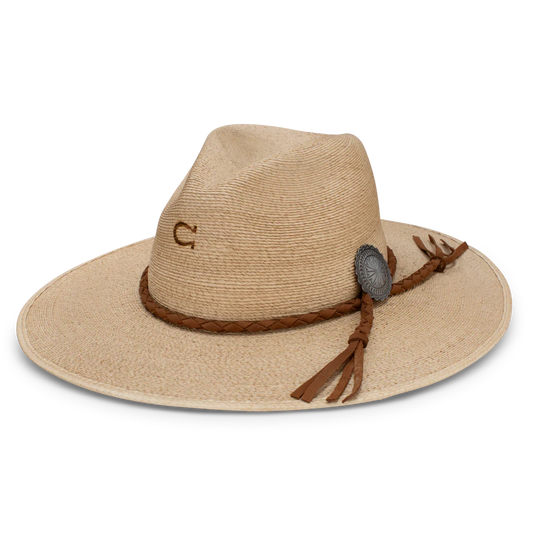 Charlie 1 Horse "Lefty" Flat Brim Palm Hat
