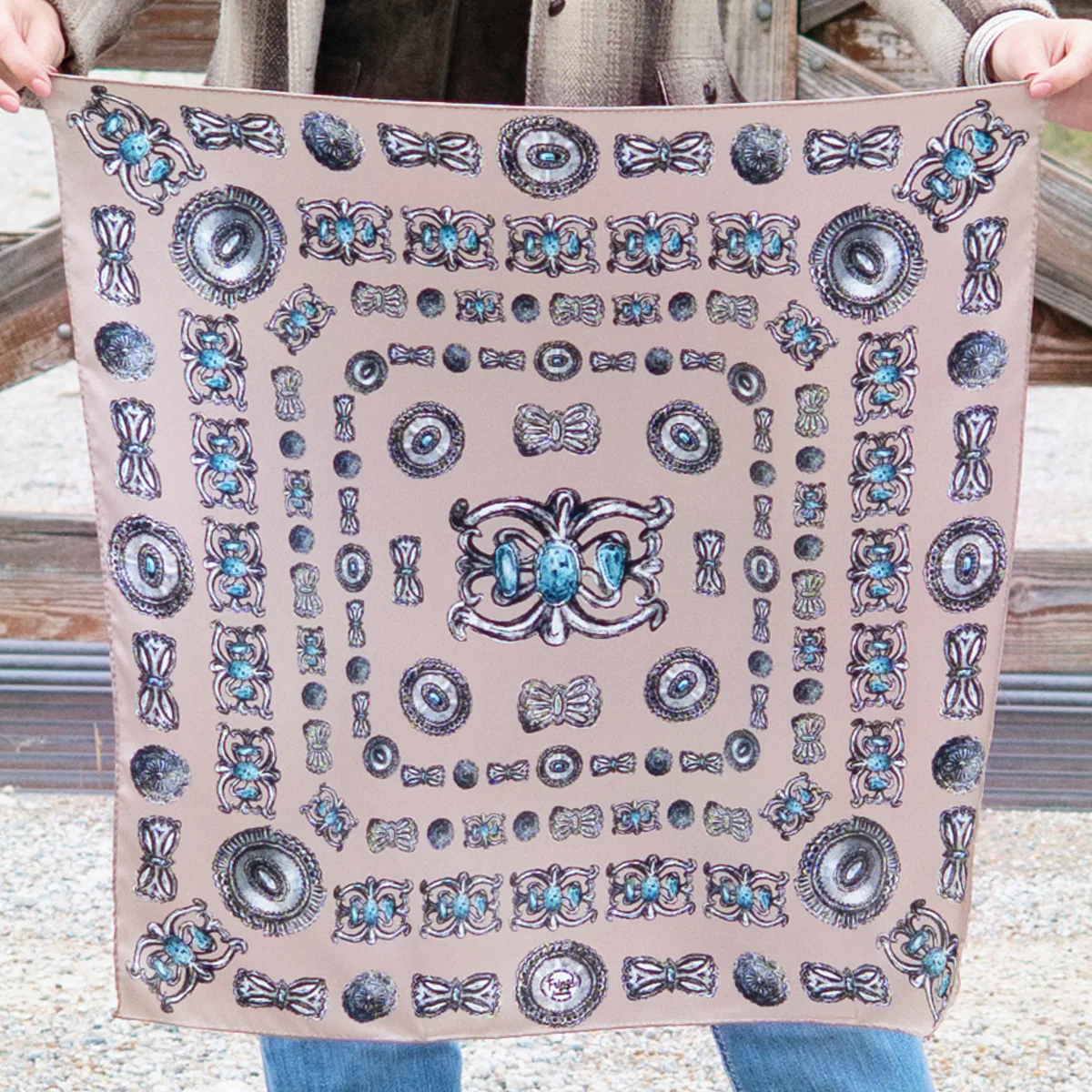 Fringe "Turqs and Conchos" Silk Wild Rag