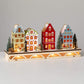 Wooden Lighted Houses Christmas Scene