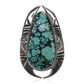 Blue Diamond Turquoise Stamped Vintage Cutout Ring