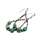 Natural Green Turquoise Cube & Heishi Teardrop Earrings