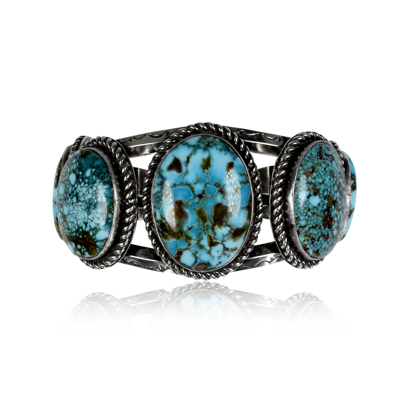 Kingman Turquoise Five Stone Cuff by Travis Teller