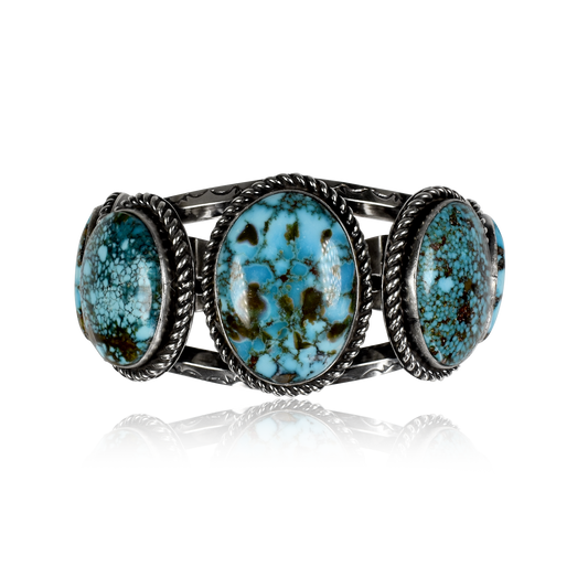 Kingman Turquoise Five Stone Cuff by Travis Teller