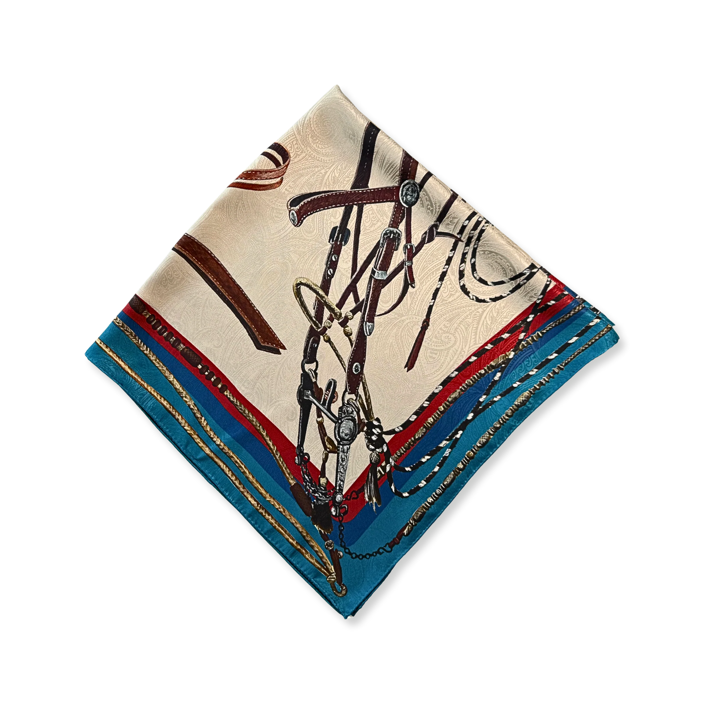 Fringe Blue Label "Bridles" Silk Scarf
