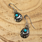 Small Sleeping Beauty Turquoise Bear Paw Shadowbox Drop Earrings