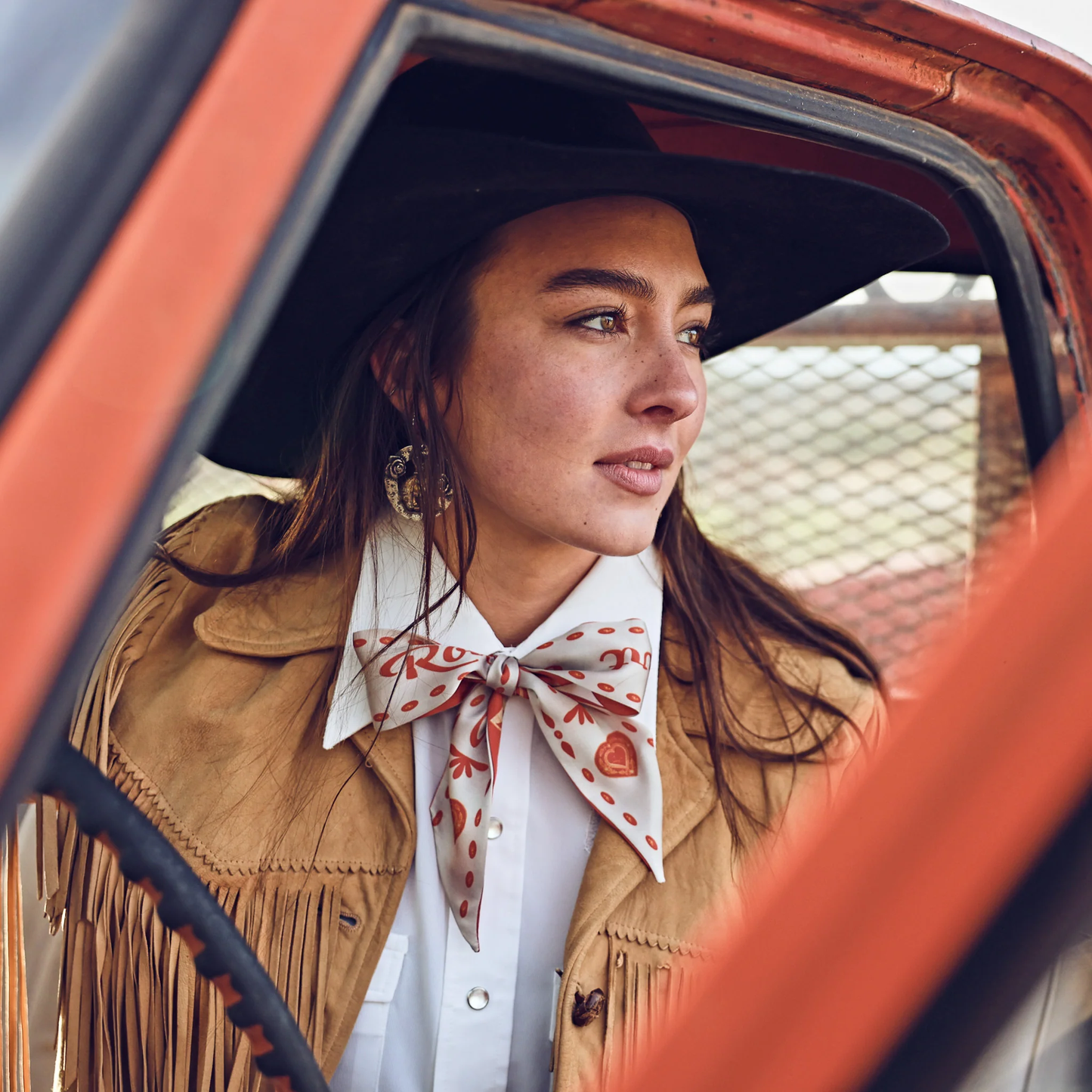 Fringe "Sweetheart of the Rodeo" Silk Twilly