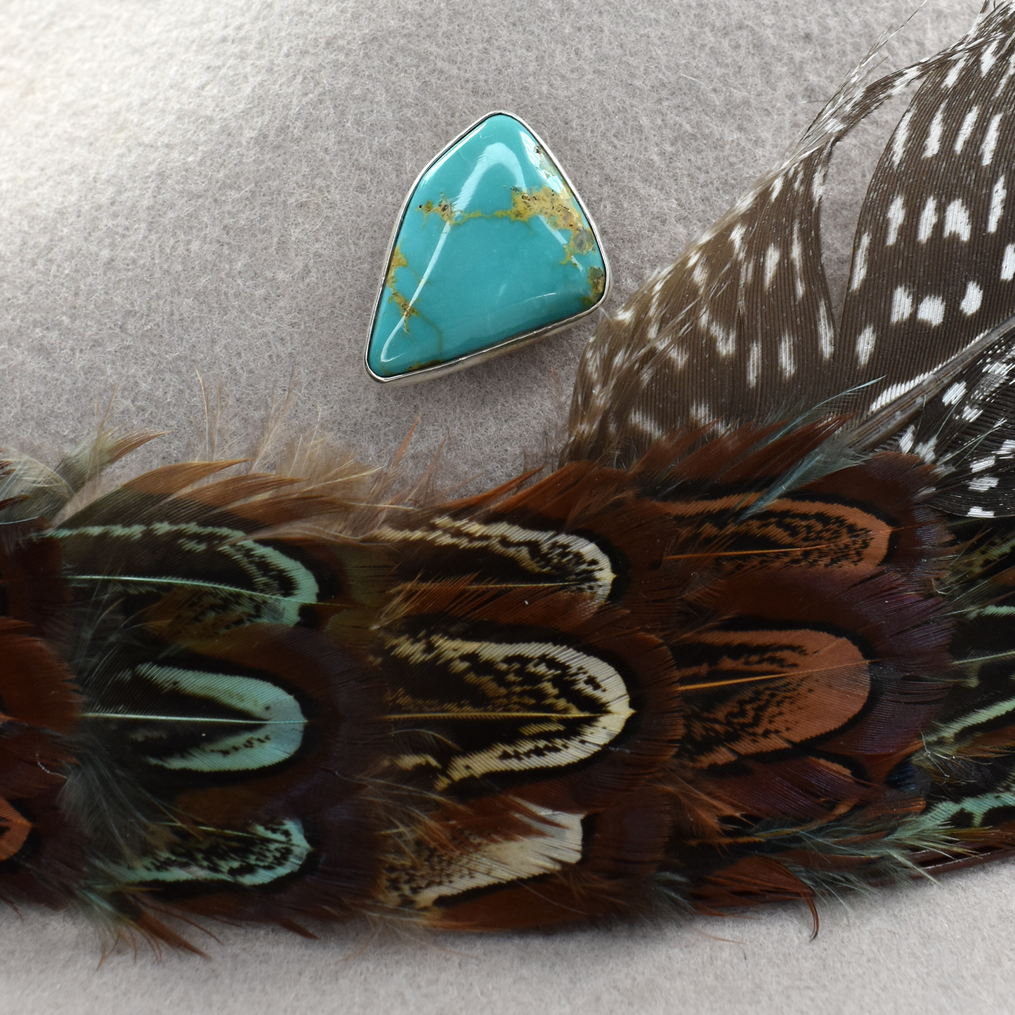 Hallett Peak Small Triangular Magnetic Hat Pin - Royston Turquoise