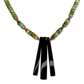 Turquoise Rondelle Bead and Bison Horn Necklace by Tim Shatraw