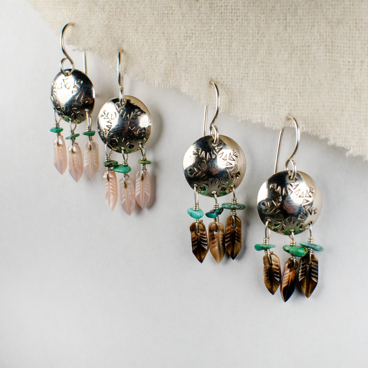 Stamped Concho Dreamcatcher Earrings