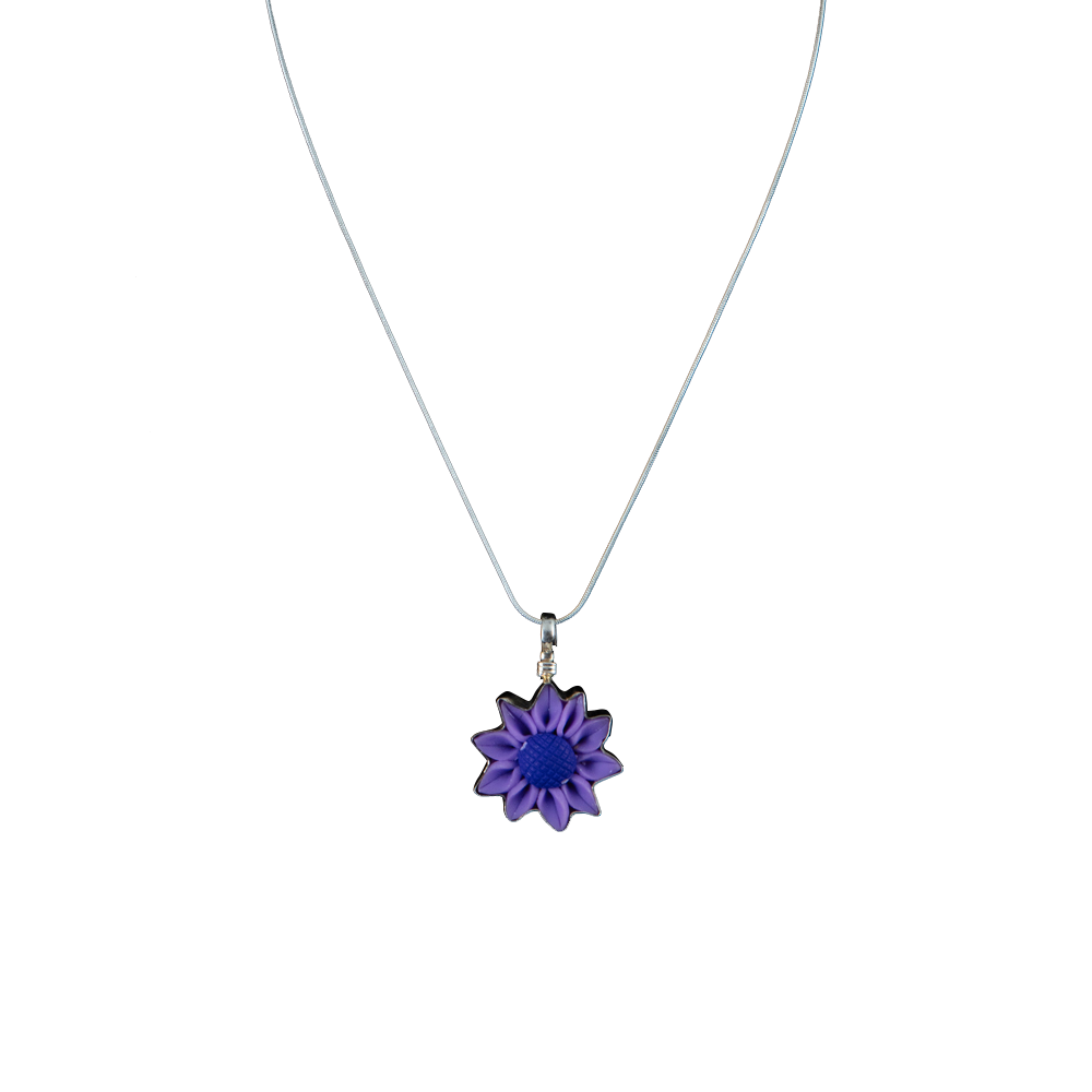 Coreen Cordova Purple Daisy Resin Pendant